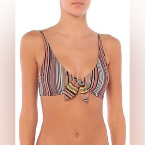 Tory Burch Striped Bow Bikini Top